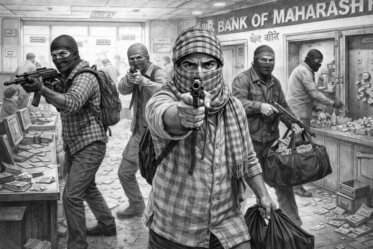 दिनदहाड़े बैंक डकैती: हेलीकॉप्टर से पहुंचे डीजीपी, डकैतो पर 50 हज़ार के इनाम का एलान