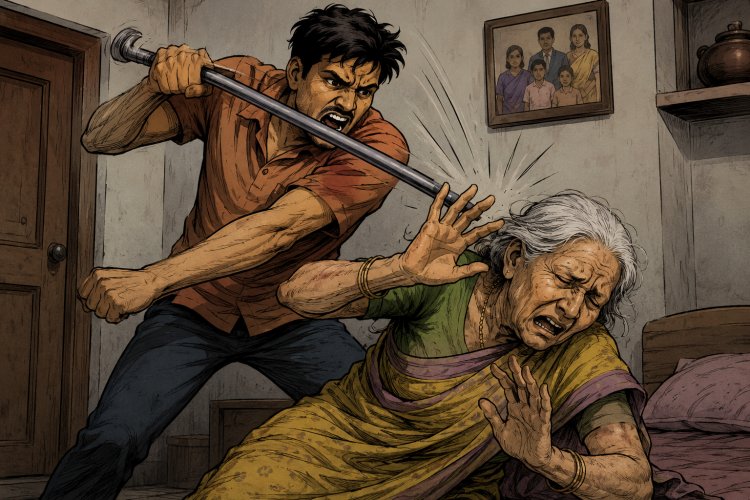 जबलपुर बेटा बना माँ का क़ातिल: माँ चीखती रही बेटा लोहे की रॉड बरसाता रहा!