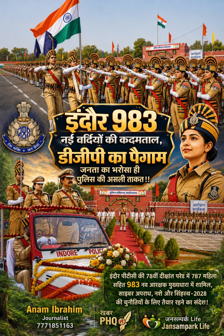 983 नए आरक्षकों की दस्तक से और मजबूत हुई मध्यप्रदेश पुलिस, डीजीपी ने याद दिलाया वर्दी ताकत नहीं, जवाबदेही का नाम है!